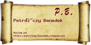 Petróczy Benedek névjegykártya