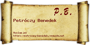 Petróczy Benedek névjegykártya