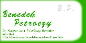 benedek petroczy business card