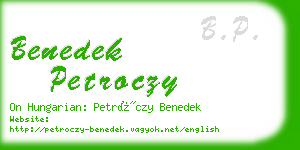 benedek petroczy business card